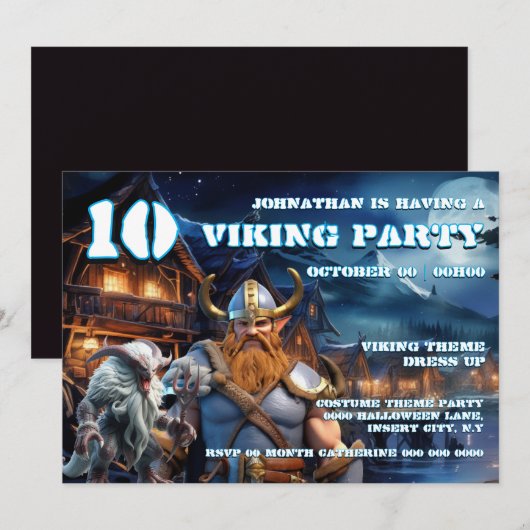 Viking Warrior Birthday boys fantasy theme Kaart (Voorkant / Achterkant)