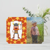 Viking Warrior Boy Birthday Party fotouitnodiging Kaart (Staand voorkant)