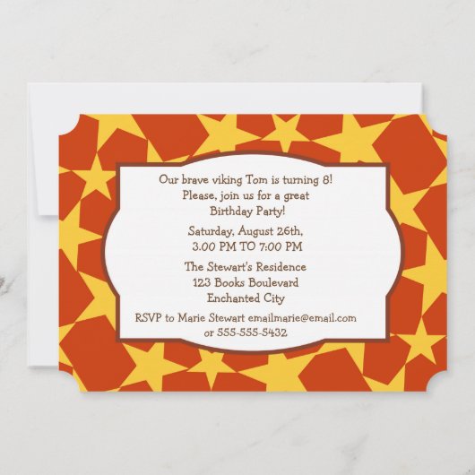 Viking Warrior Boy Birthday Party fotouitnodiging Kaart (Achterkant)
