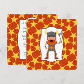 Viking Warrior Boy Birthday Party Invitation Kaart (Voorkant / Achterkant)