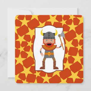 Viking Warrior Boy Birthday Party Invitation Kaart