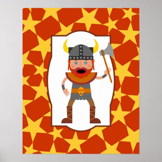 Viking Warrior Boy Birthday Party Poster (Voorkant)