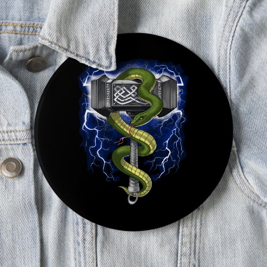 Viking Warrior Hammer Ronde Button 6,0 Cm (In situ)