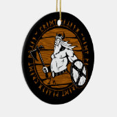 Viking Warrior Helmet Shield start Kerstmis Keramisch Ornament (Rechts)