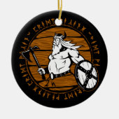 Viking Warrior Helmet Shield start Kerstmis Keramisch Ornament (Voorkant)