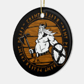 Viking Warrior Helmet Shield start Kerstmis Keramisch Ornament (Links)
