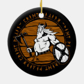 Viking Warrior Helmet Shield start Kerstmis Keramisch Ornament (Achterkant)