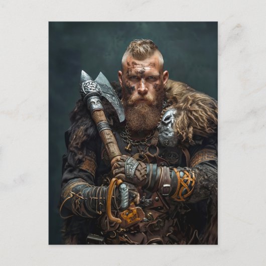 Viking Warrior in Authentic Attire Briefkaart (Voorkant)