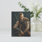 Viking Warrior in Authentic Attire Briefkaart (Staand voorkant)