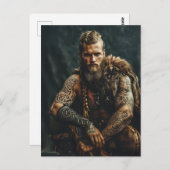 Viking Warrior in Authentic Attire Briefkaart (Voorkant / Achterkant)