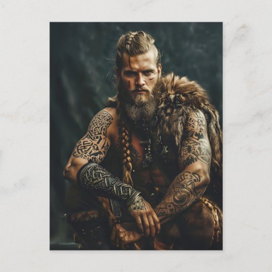 Viking Warrior in Authentic Attire Briefkaart (Voorkant)