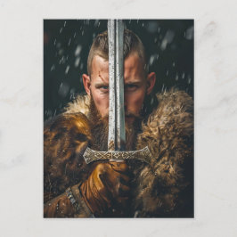 Viking Warrior in Authentic Attire Briefkaart