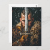 Viking Warrior in Authentic Attire Briefkaart (Voorkant / Achterkant)