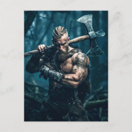 Viking Warrior in Authentic Attire Briefkaart