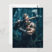 Viking Warrior in Authentic Attire Briefkaart (Voorkant / Achterkant)