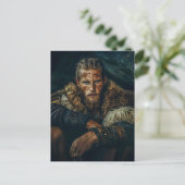 Viking Warrior in Authentic Attire Briefkaart (Staand voorkant)