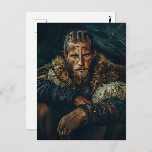 Viking Warrior in Authentic Attire Briefkaart (Voorkant / Achterkant)