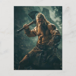 Viking Warrior in Authentic Attire Briefkaart