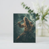 Viking Warrior in Authentic Attire Briefkaart (Staand voorkant)