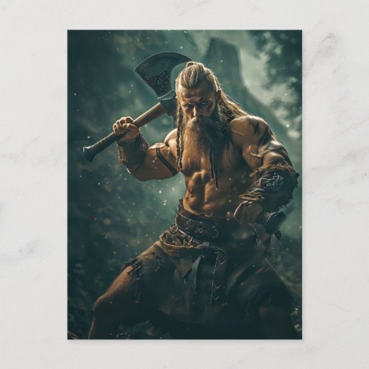 Viking Warrior in Authentic Attire Briefkaart (Voorkant)