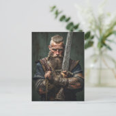 Viking Warrior in Authentic Attire Briefkaart (Staand voorkant)