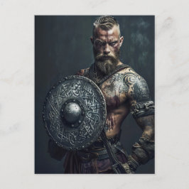 Viking Warrior in Authentic Attire Briefkaart