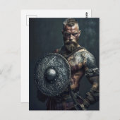 Viking Warrior in Authentic Attire Briefkaart (Voorkant / Achterkant)