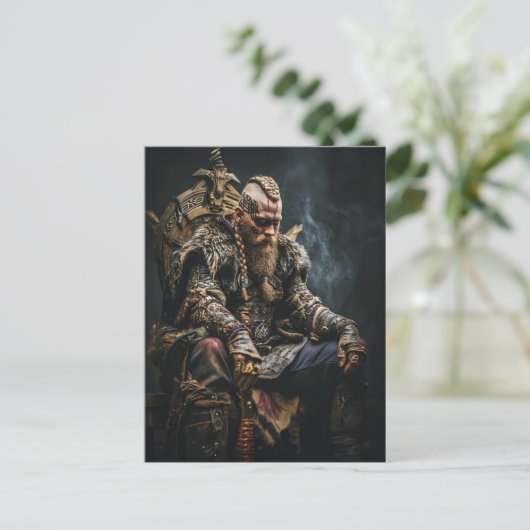 Viking Warrior in Authentic Attire Briefkaart (Staand voorkant)