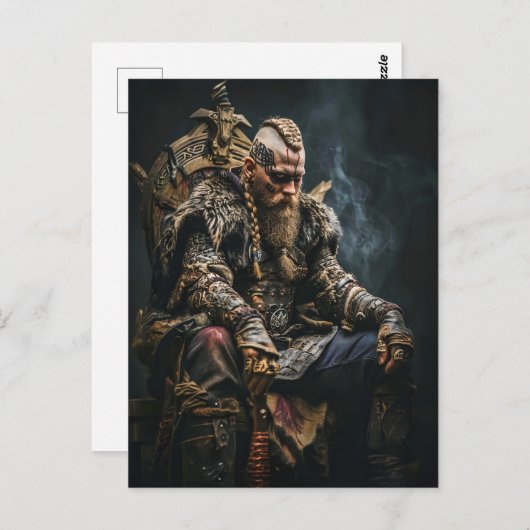 Viking Warrior in Authentic Attire Briefkaart (Voorkant / Achterkant)
