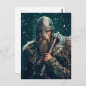 Viking Warrior in Authentic Attire Briefkaart (Voorkant / Achterkant)
