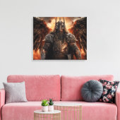 Viking Warrior Knight - Uitgerekte canvas Print (Insitu (Woonkamer))