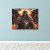Viking Warrior Knight - Uitgerekte canvas Print (Insitu (Houten vloer))