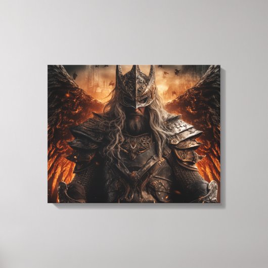 Viking Warrior Knight - Uitgerekte canvas Print (Voorkant)