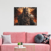 Viking Warrior Knight - Uitgerekte canvas Print (Insitu (Woonkamer))