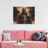 Viking Warrior Knight - Uitgerekte canvas Print (Insitu (Woonkamer))