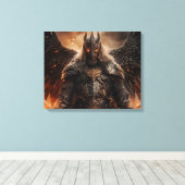 Viking Warrior Knight - Uitgerekte canvas Print (Insitu (Houten vloer))