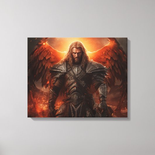 Viking Warrior Knight - Uitgerekte canvas Print (Voorkant)