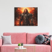 Viking Warrior Knight - Uitgerekte canvas Print (Insitu (Woonkamer))