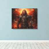 Viking Warrior Knight - Uitgerekte canvas Print (Insitu (Houten vloer))