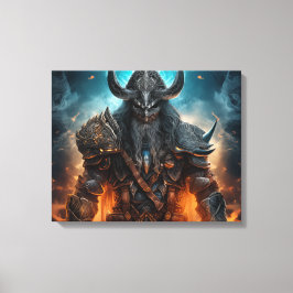 Viking Warrior Knight - Uitgerekte canvas Print
