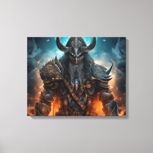 Viking Warrior Knight - Uitgerekte canvas Print (Voorkant)