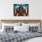 Viking Warrior Knight - Uitgerekte canvas Print (Insitu (Slaapkamer))