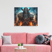 Viking Warrior Knight - Uitgerekte canvas Print (Insitu (Woonkamer))