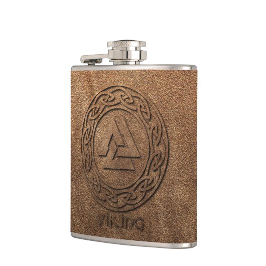 Viking Warrior Leather Print Heupfles (Links)