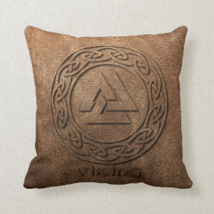 Viking Warrior Leather Print Kussen