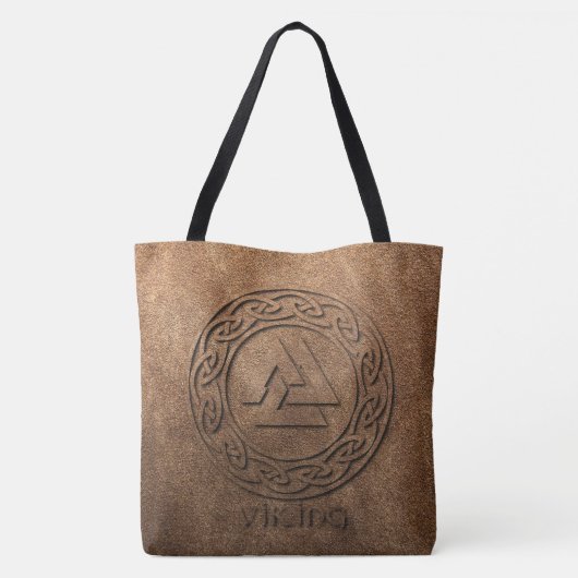 Viking Warrior Leather Print Tote Bag (Achterkant)