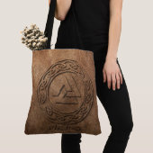 Viking Warrior Leather Print Tote Bag (Dichtbij)