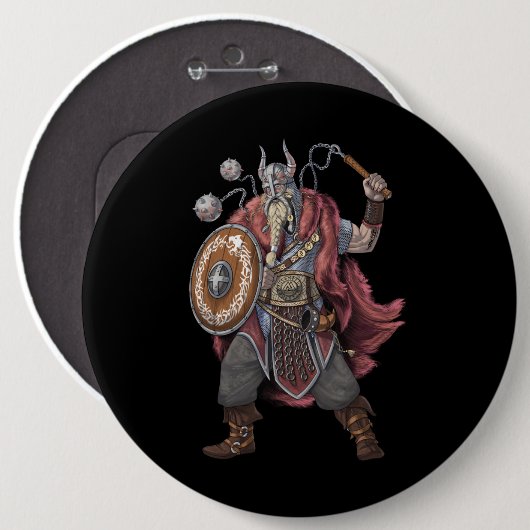 Viking Warrior Ronde Button 6,0 Cm (Voorkant /achterkant)