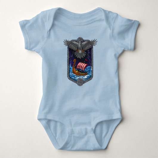 Viking Warrior Ship Raven Romper (Voorkant)