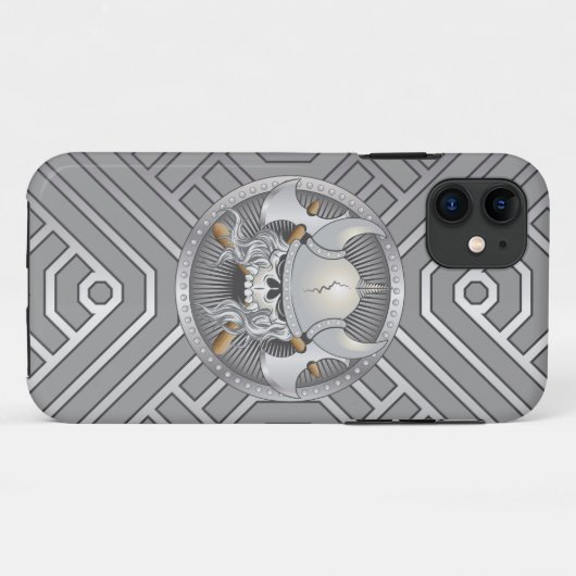 Viking Warrior Skull Hoesje-Mate iPod Touch Case (Achterkant (horizontaal))